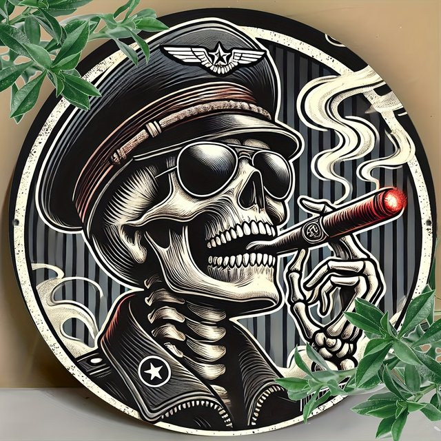 Rundes Halloween Metall-Wandkunstschild von Potdemiel, Mehrfarbig, Durchmesser: 20 cm - Bild 1