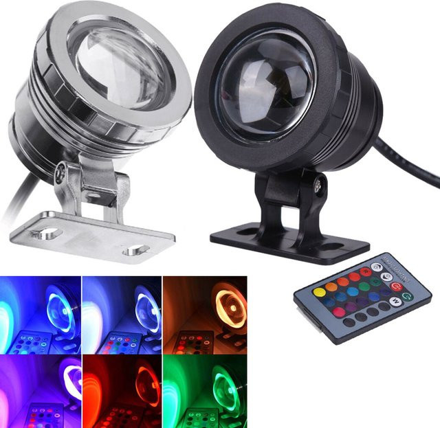 ERANPO RGB LED Unterwasser Flutlicht für Pool, Teich und Aquarium, wasserdicht, Mehrfarbig - Bild 1