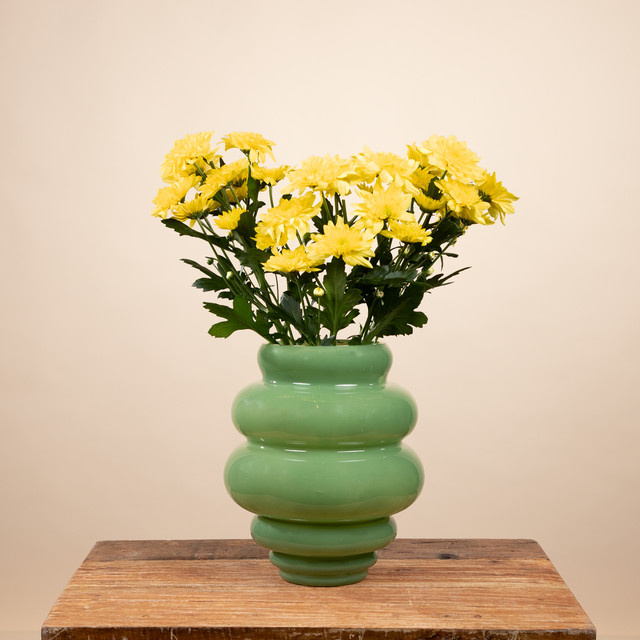 Organische Glasvase von BLUME2000 in Grün, Höhe: 24,0 cm, Breite: 12,5 cm, Tiefe: 12,5 cm - Bild 1