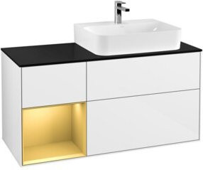 V&B Finion Waschtischunterschrank mit Abdeckplatte in White Lacquer, Breite: 120 cm - Bild 1