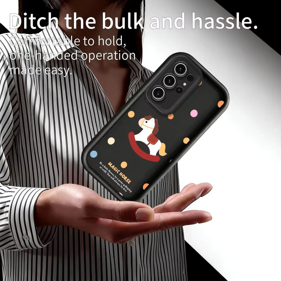 Silikon Handyhülle mit Pony-Wellenpunkt-Design für Samsung Galaxy S26 S25 S24 S23 S22 S21 S20 Ultra Plus FE Note 20 in Schwarz - Bild 4