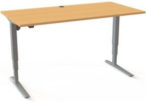 STIER Elektrisch Höhenverstellbarer Schreibtisch 501-43 in Buche Optik, B/T: 160 x 80 cm, Farbe: Braun - Bild 1