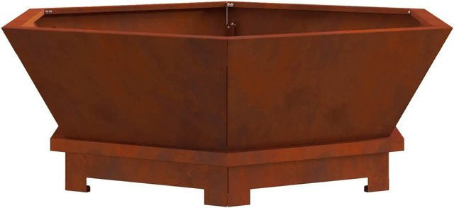 vidaXL Feuerstelle aus wetterfestem Stahl in Braun B/T/H: 75 x 75 x 28 cm - Bild 1