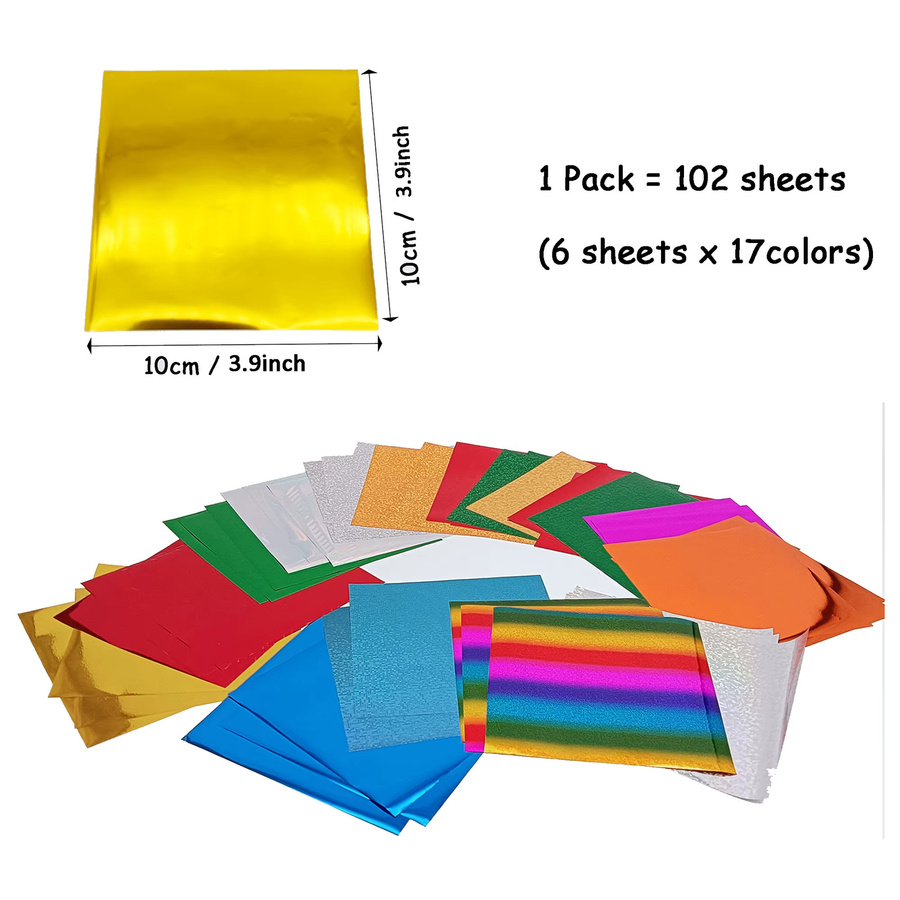 102 Stück Holographische Heißfolien Transferfolien für Papier und Leder zum Stempeln und Basteln - Bild 2