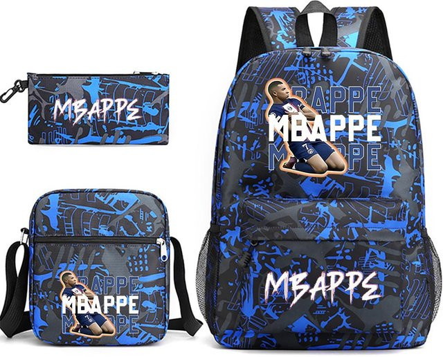 3-teiliges Schulrucksack-Set in Blau aus Oxford-Stoff mit Schultasche und Federmäppchen - Bild 1