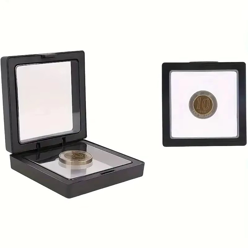20 Stück Clearview 3D Schwebe-Displayboxen aus transparentem Acryl mit elastischer Folie zur staubdichten Schmuckaufbewahrung - Bild 4
