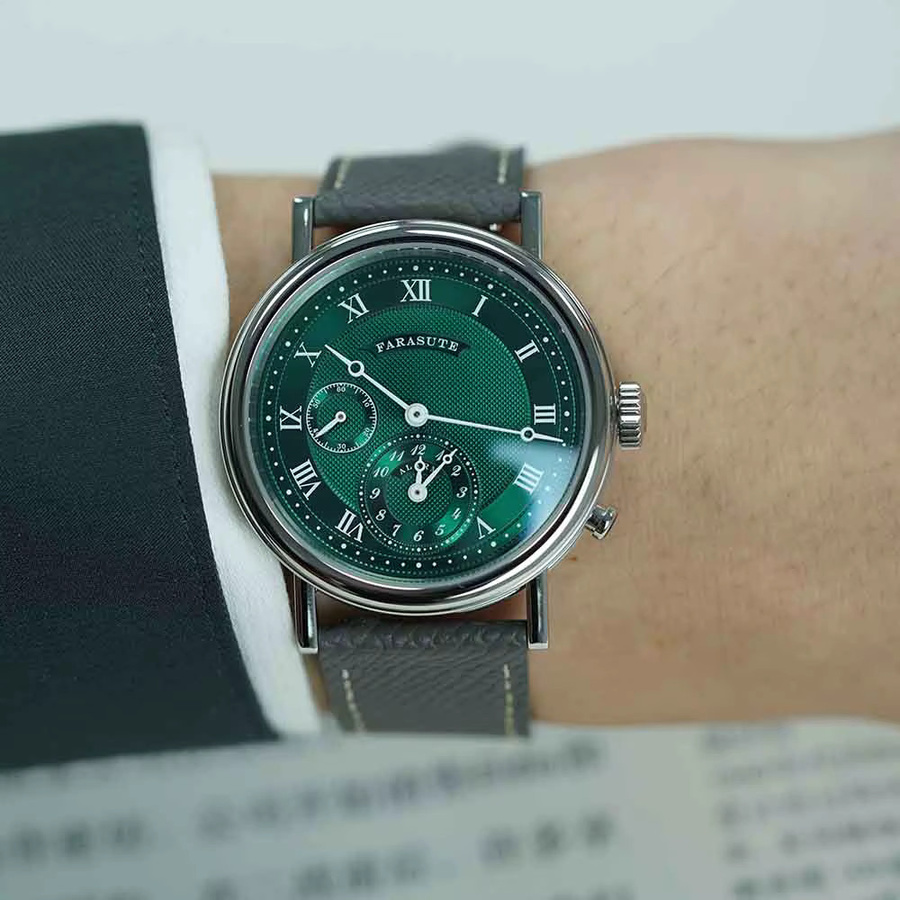 FARASUTE Armbanduhr, Quarz, Edelstahl, Saphirglas, Silber, Herren - Bild 4