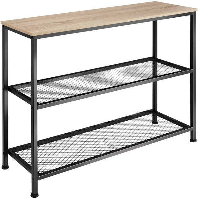 tectake Konsolentisch Industrial Style in Braun und Beige mit MDF-Platte und Gitterablagen B/T/H: 100 x 30 x 81 cm - Bild 2