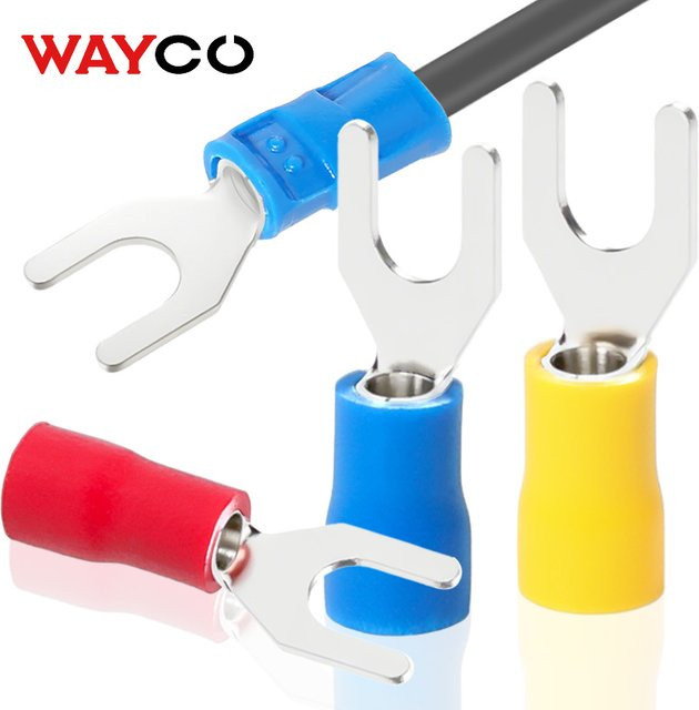 WAYCO 50er Set Gabel-Crimp-Terminals Vorisolierte Spatenstecker für M4 M5 M6 Kabelanschlüsse - Bild 1