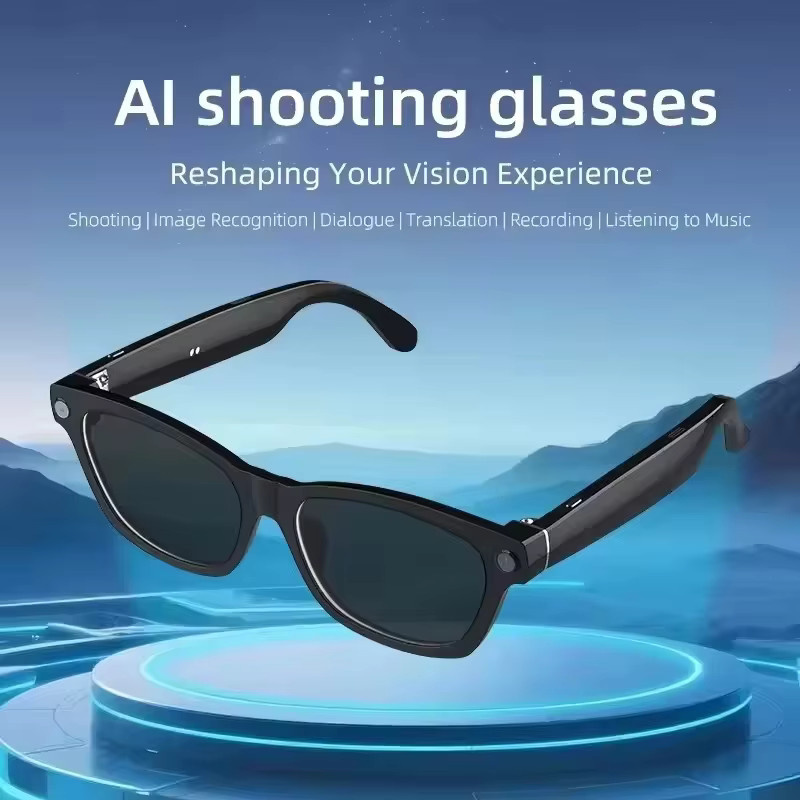 Lenovo KI-Smart-Brille mit 8K HD-Kamera, KI-Übersetzung, Bluetooth-Anruf und Musikplayer, quadratisches Design aus Kunststoff, Farben: Schwarz oder Weiß - Bild 2