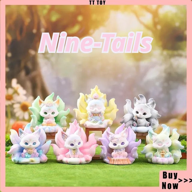 52TOYS Neun-Schwänzige Serie Blind Box, Niedliche Fuchs-Tischdekoration, Set - Bild 1