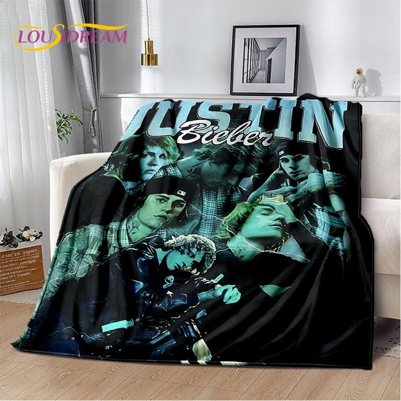 Weiche Flanell-Überwurfdecke Justin Drew Bieber Design, Mehrfarbig, B/H: 75 x 90 cm - Bild 2