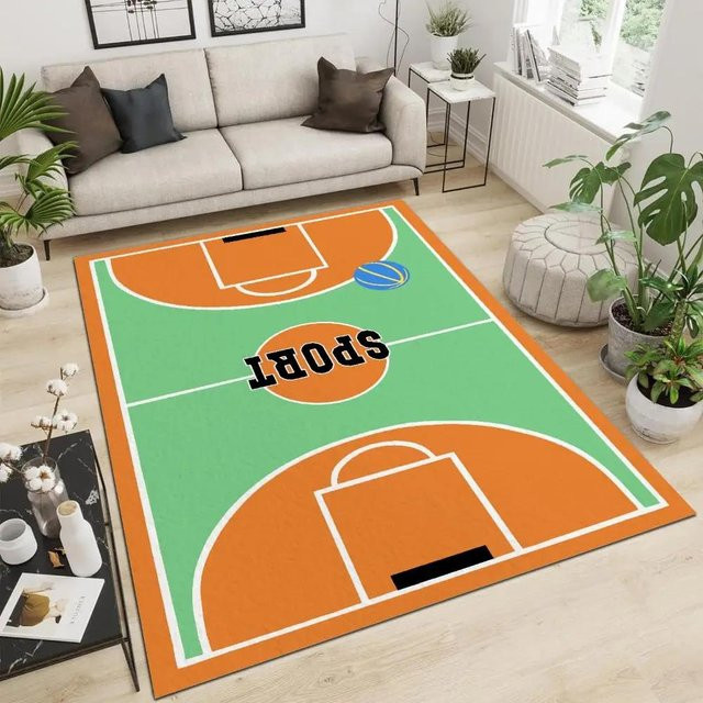 JGJG Kinder Fußballfeld Bereichsteppich mit rutschfester Bodenmatte für Wohnzimmer und Spielzimmer, B/T: 60 x 40 cm, Mehrfarbig - Bild 1