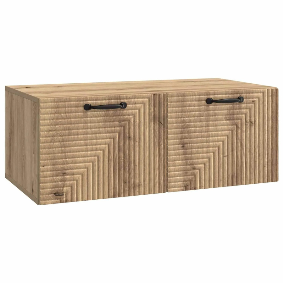 vidaXL Wandmontierter TV-Schrank Artisan-Eiche in Braun, B/T/H: 78,5 x 41 x 30 cm - Bild 2