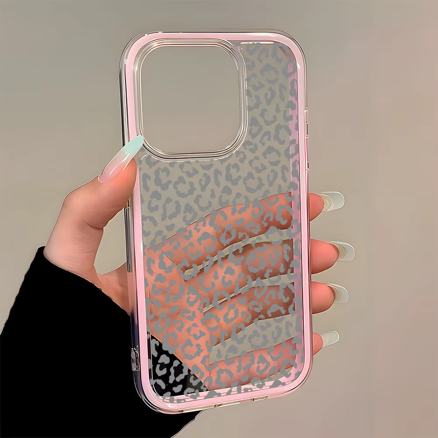 Transparente Silikon-Handyhülle mit Leopardenmuster in Grün für iPhone 11 bis iPhone 17 Pro Max Plus Air - Bild 2