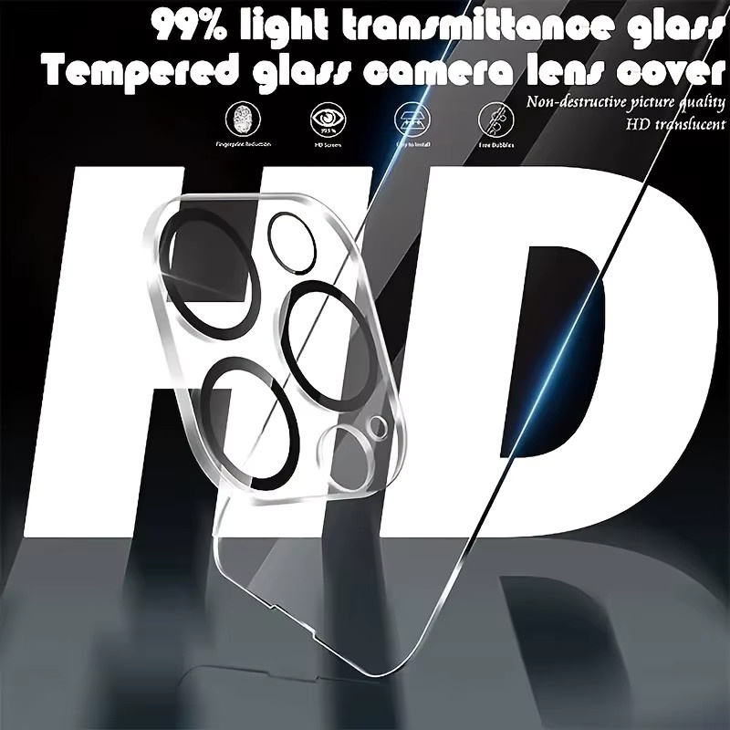 ZMZE Set aus 3 Displayschutzfolien aus gehärtetem Glas und 3 Kameraobjektivschutzfolien für iPhone 11 bis iPhone 17 Pro Max, transparent - Bild 3