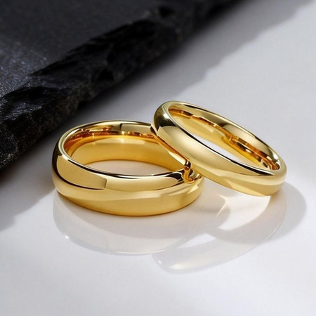 mprainbow Ehering Wolframcarbid, Gold, Unisex