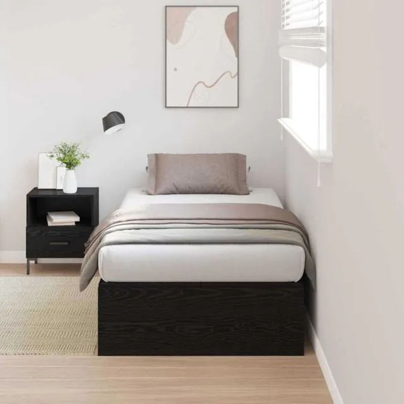 Modernes Funktionsbett Vidaxl aus Holzwerkstoff in Schwarz, B/T/H: 200 x 100 x 31,5 cm - Bild 1