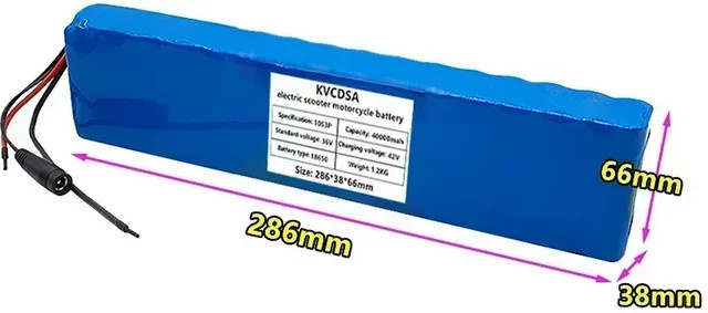 Lerp Wiederaufladbarer Lithium-Akku 36V 40000mAh 600W 10S3P mit BMS in Blau - Bild 1