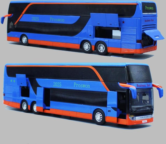 Linyi toy car Elektrischer Doppelstock Bus Modell, Metall, mit Licht und Sound, 1:24, ab 18 Jahren - Bild 1