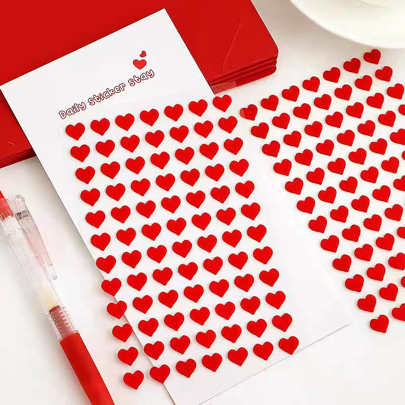 BONITO Red Hearts Love 2-in-1 Vlies-Aufkleber in Rot für Scrapbooking, DIY und Tagebuch - Bild 2