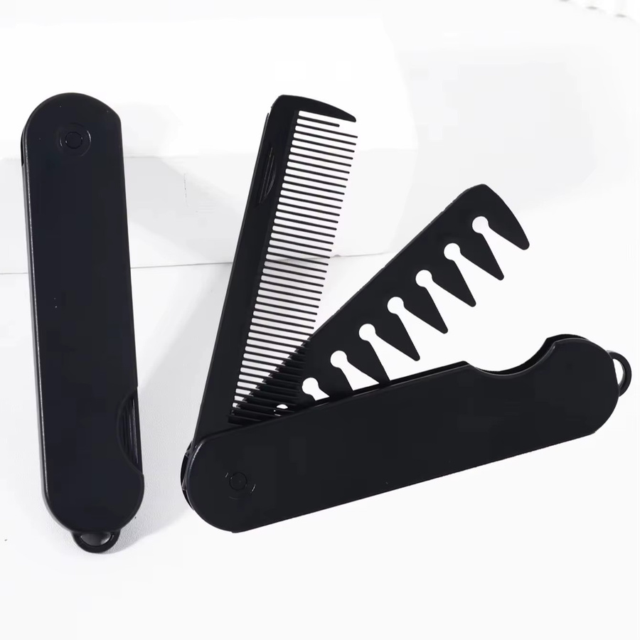 HUAKAISI 2-in-1 Klappbarer Haarkamm und Bartkamm, Unisex - Bild 4