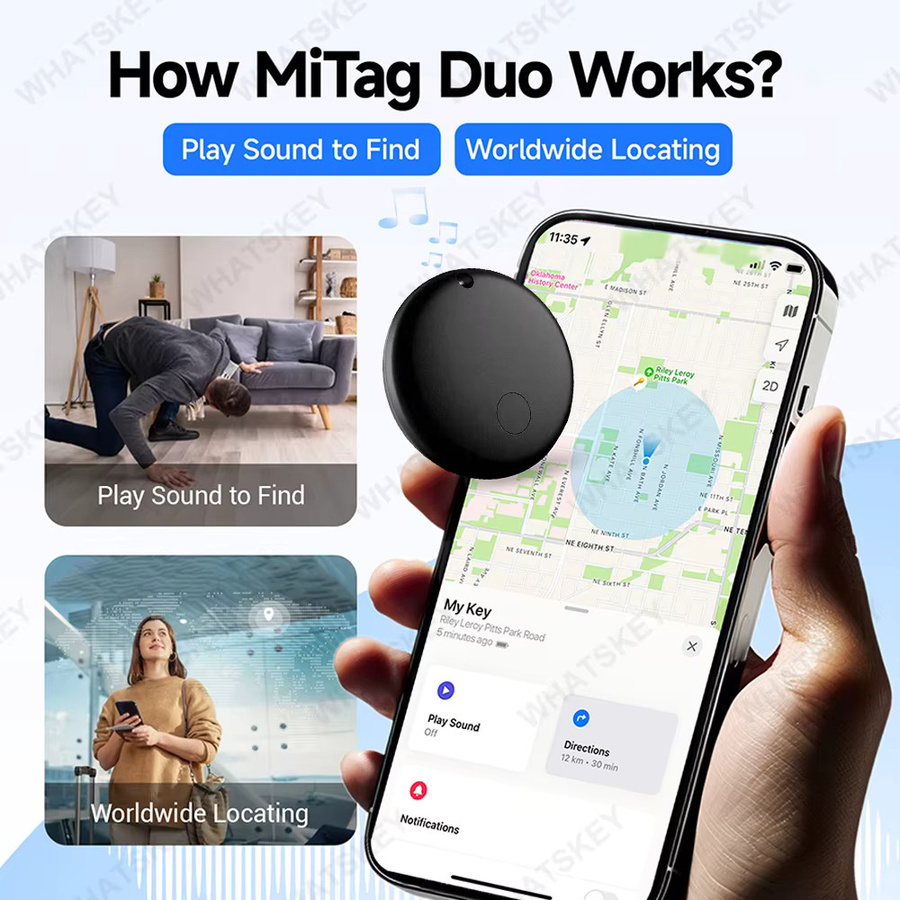 Peocke Smarte Bluetooth Tracker-Tags in Schwarz für Android und iOS zur Ortung von Schlüsseln, Gepäck und Geldbörsen - Bild 4