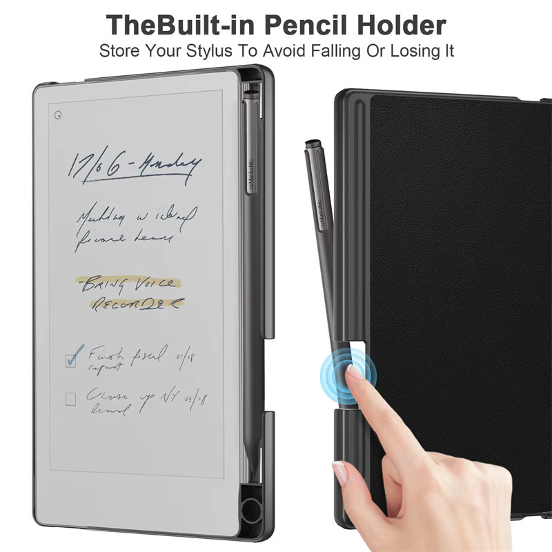 reMarkable Paper Pro Move Smart Cover aus Leder mit Stifthalter in Schwarz - Bild 4