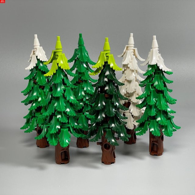 Yiran toy MOC Bausteine Kiefer & Zypresse Schneefeld Eislaufen Winterpark Szene, ab 6 Jahren - Bild 1
