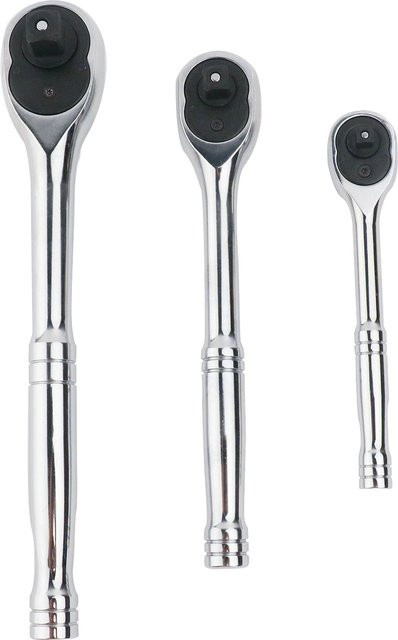 MacWork 100-Zahn-Ratschengriff mit Schnellspanner in Silber, 1/4 Zoll Antrieb - Bild 1