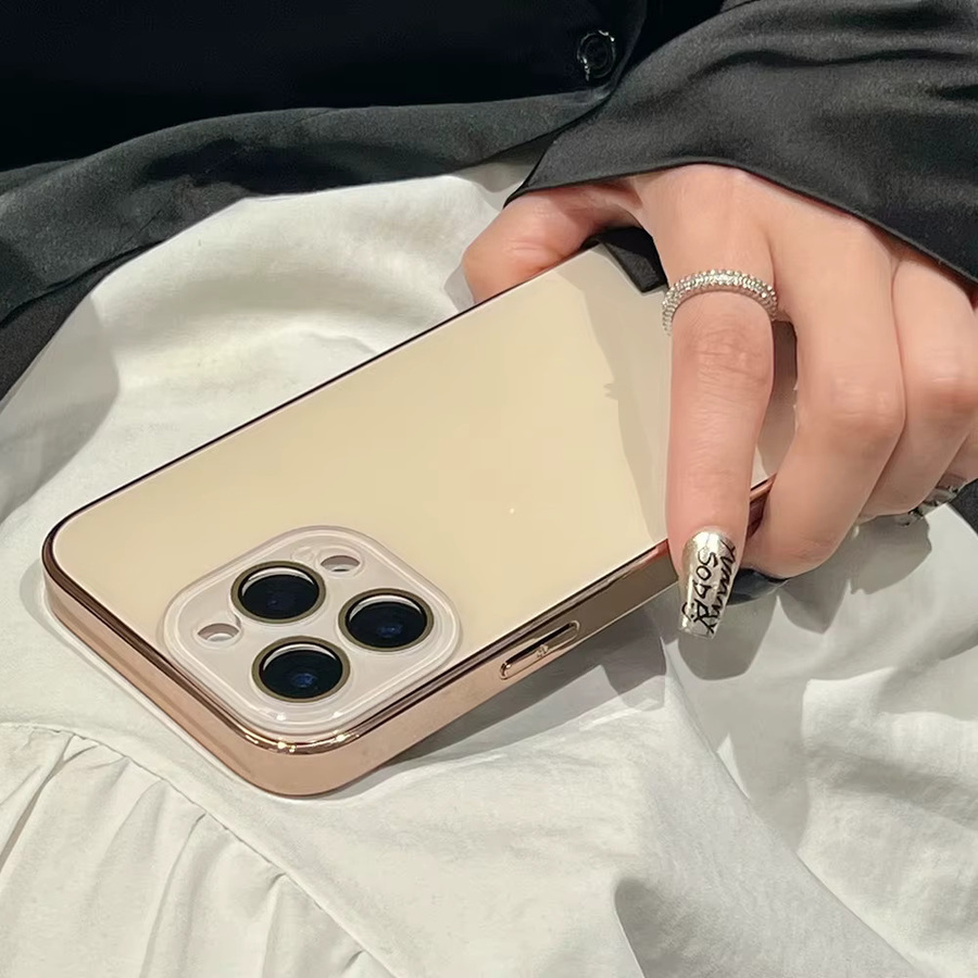 Xeber Glas-Handyhülle für iPhone in Pink mit Kameraschutz und stoßfestem Gehäuse - Bild 6