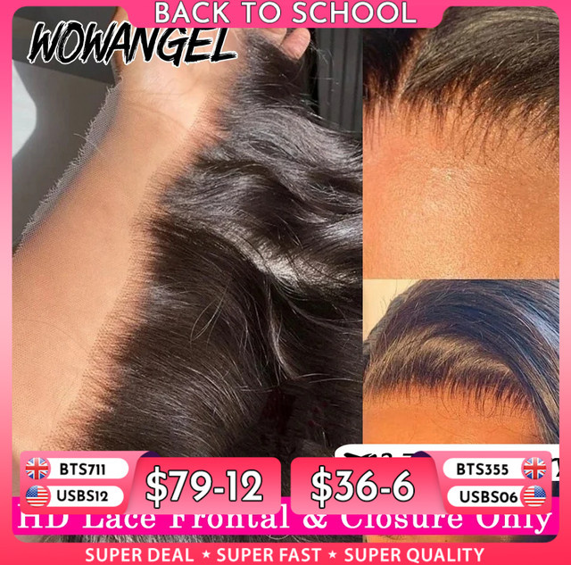 Wow Angel Brasilianisches glattes Echthaar HD Lace Frontal, Unisex - Bild 1