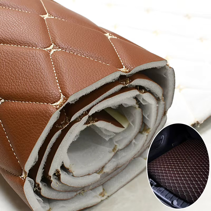 Deepeel Kunstleder Stoff mit Stickerei aus PVC in Lila, B: 45 cm, L: 160 cm, Dekoratives Material für Auto, Sofa und DIY-Handwerk - Bild 3