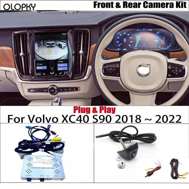 OLOEY Parkplatz Rückfahrkamera für Volvo XC40 und S90 2018 bis 2022 in Schwarz mit HD-Vorder- und Rückansicht Plug and Play Anschluss für den Originalbildschirm - Bild 1