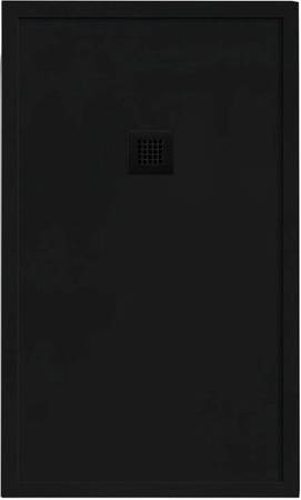 Stano Extra Flache Mineralguss Duschwanne Madison Plus in Schwarz, B/T: 80 x 170 cm