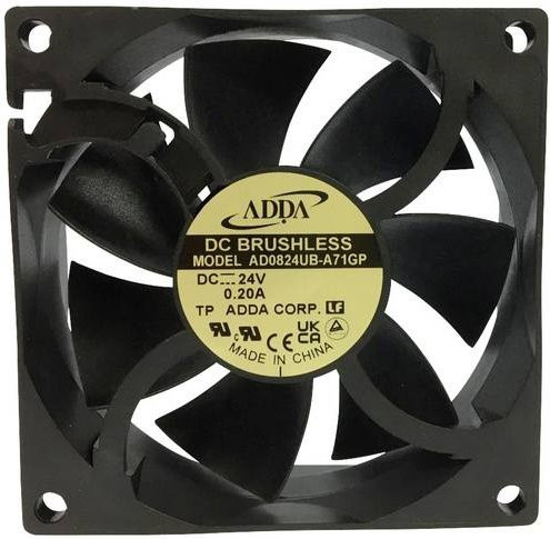 ADDA Axiallüfter AD0824UB-A71GP 24 V/DC Schwarz B/T/H: 80 x 80 x 25 mm - Bild 1