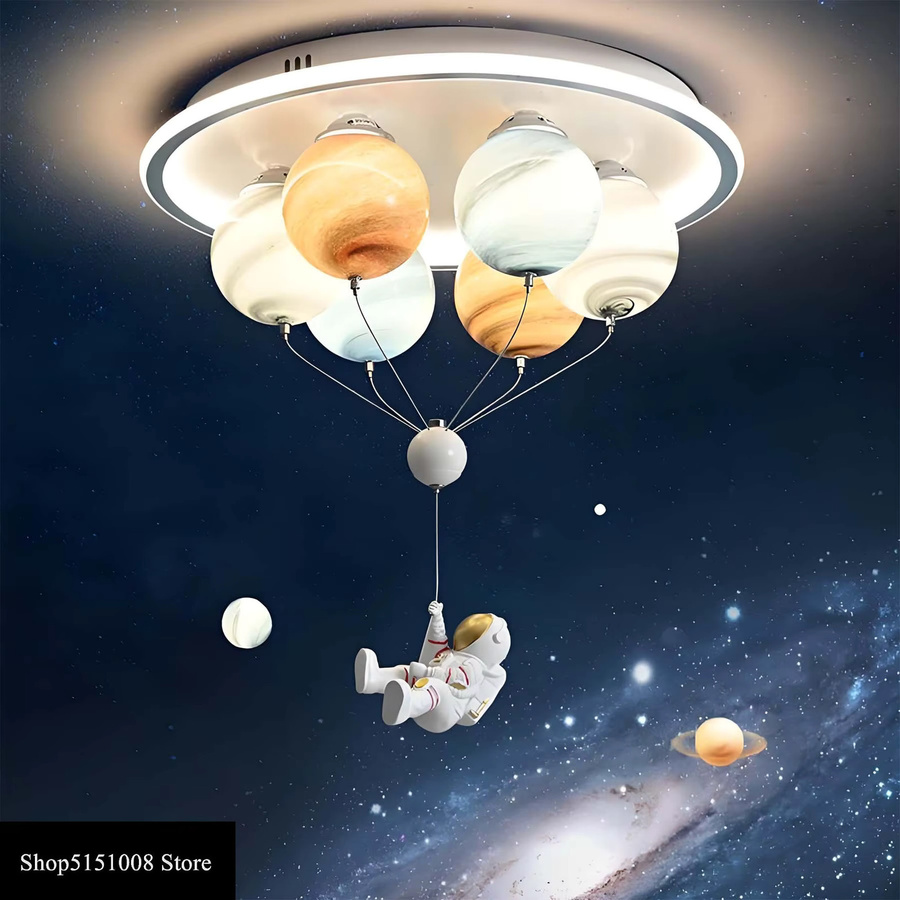 LZPZ RUI Moderne Astronaut LED-Deckenleuchte in Weiß mit Multicolour-Effekt für Kinderzimmer und Arbeitszimmer - Bild 3