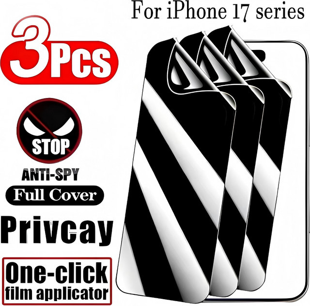 3er-Pack Amour Brave Blickschutz-Hydrogel-Displayschutzfolie für iPhone 17 16 15 14 13 12 Pro Max Plus 17e 16e Air Anti-Spy Folie Transparent - Bild 1