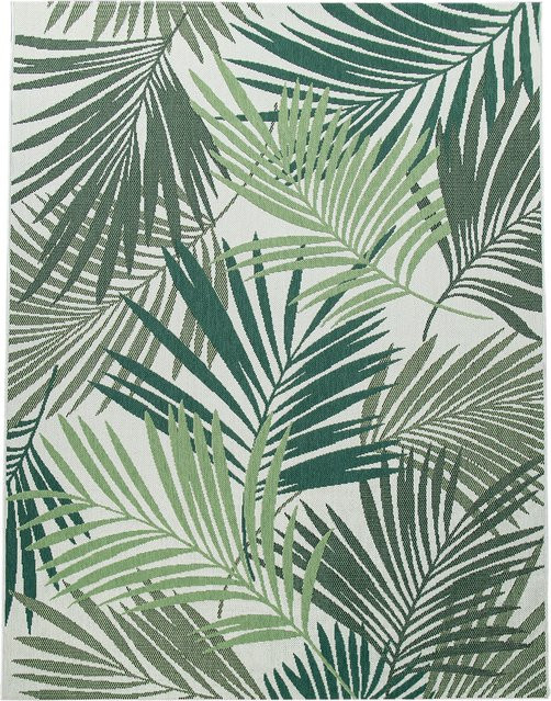 In- & Outdoor-Teppich Ostenza in Grün mit floralem Tropen-Design, B/T: 140 x 200 cm - Bild 1