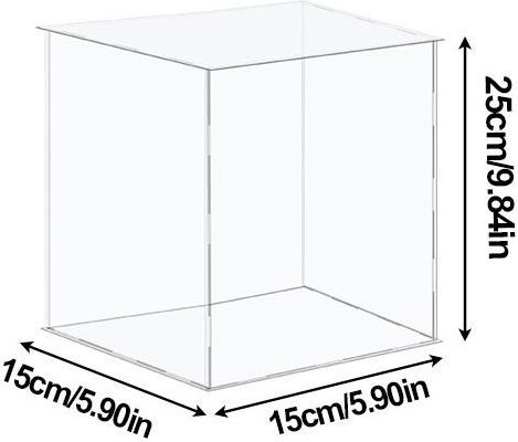 Transparente Vitrine aus Acryl als Staubdichter Box Organizer mit Deckel, Farbe: Weiß, B/T/H: 15 x 15 x 25 cm - Bild 1