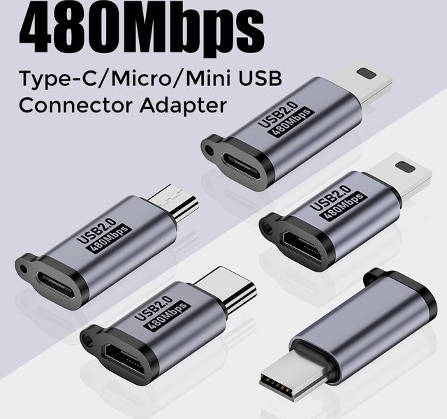 USB-C auf Micro-USB Adapter für Datenübertragung mit 480Mbps und Schnellladefunktion - Bild 1