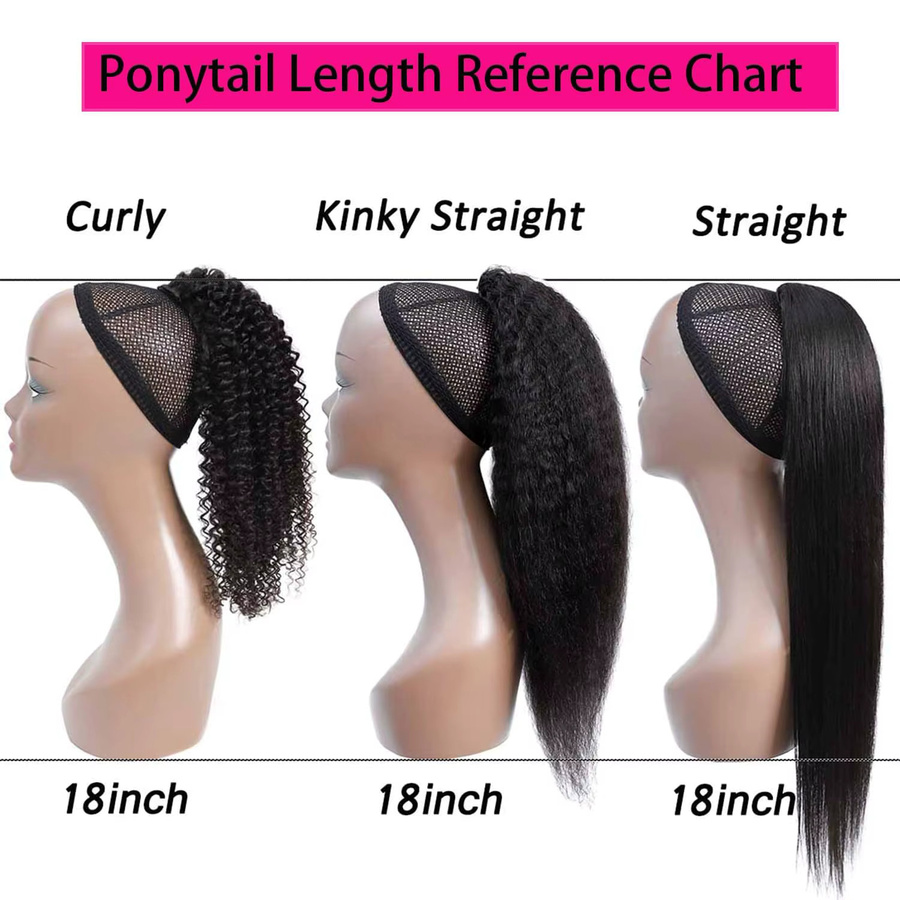 Happy Monday Kinky Straight Echthaar-Pferdeschwanz, Yaki Straight Remy, 1B - Bild 2