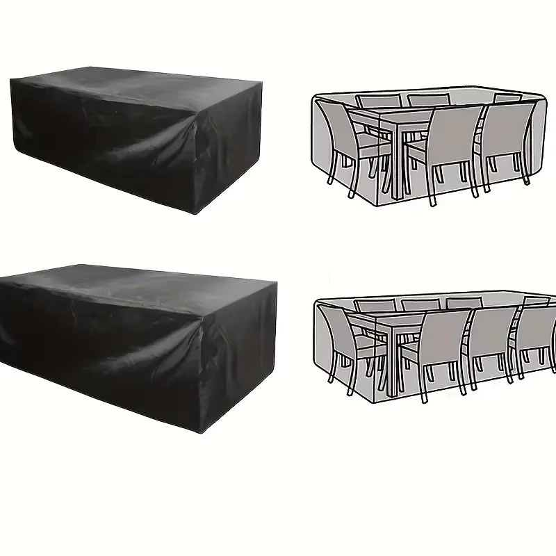 Wasserdichte und UV-beständige Schutzhüllen für Esszimmerstühle aus 210D-Oxford-Stoff in Grau/Silber - Bild 6