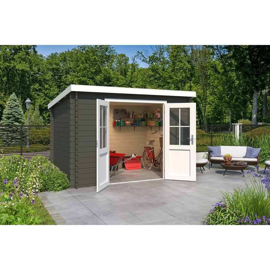 Lasita Gartenhaus Atlanta in Grüngrau, B/H/T: 312 x 211 x 258,7 cm - Bild 2