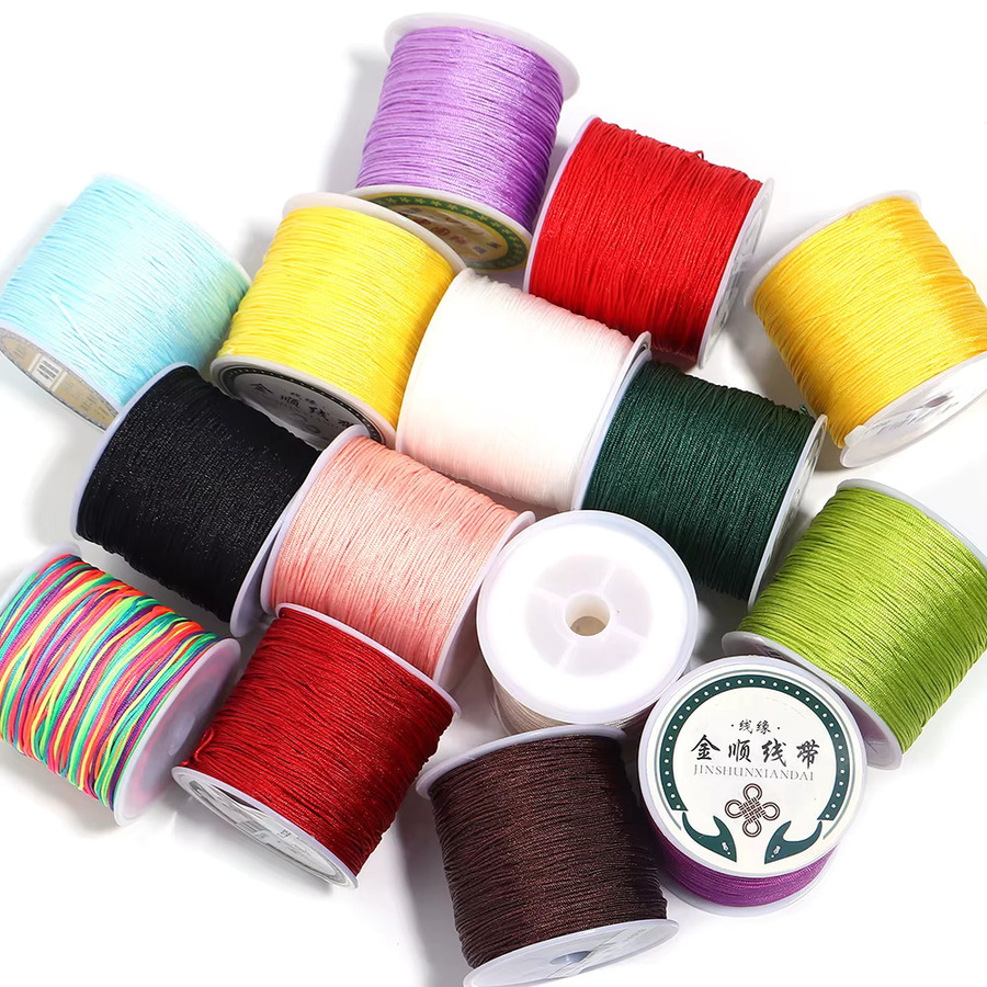 Handgewebtes Seil, rot, 0,8 mm, 90 Yards, für DIY Schmuck - Bild 2