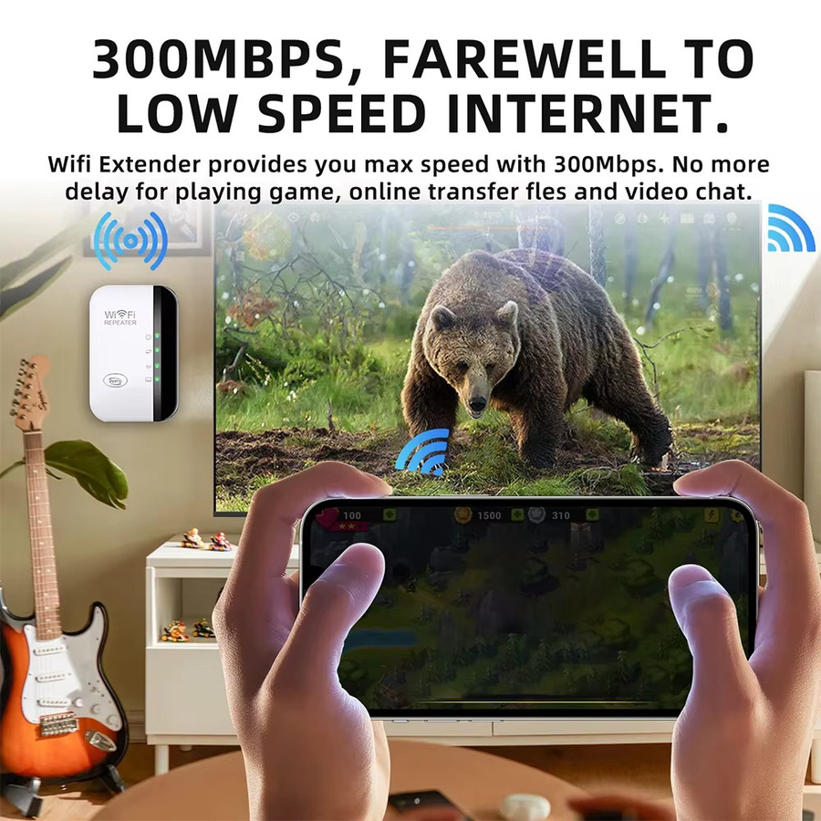 Regaton WLAN Repeater Single-Band 2,4G Wi-Fi Signalverstärker in Weiß - Bild 4