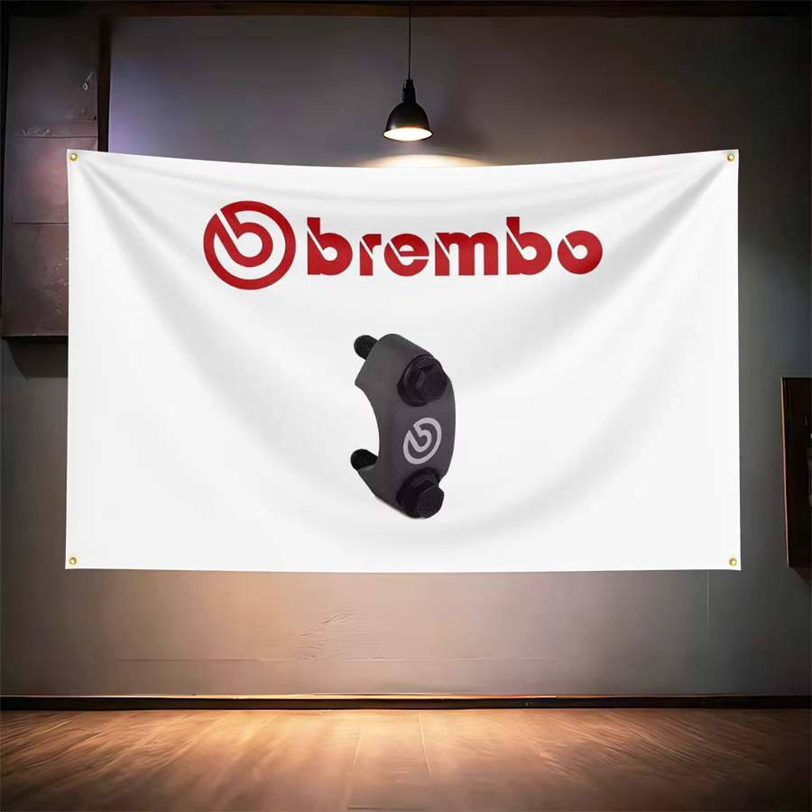 Brem-bos Wanddeko Flagge für Garage und Werkstatt, Weiß, Breite: 90 cm, Höhe: 60 cm - Bild 2