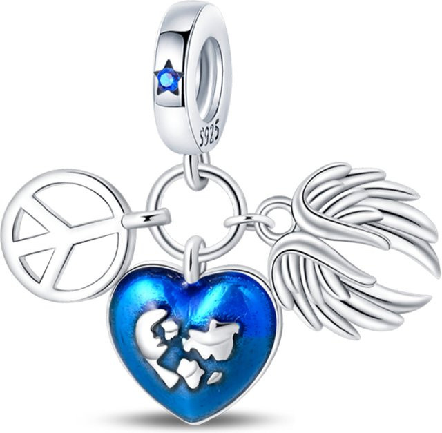 Charm-Perlen 925 Sterlingsilber, Friedensflügel, Damen - Bild 1