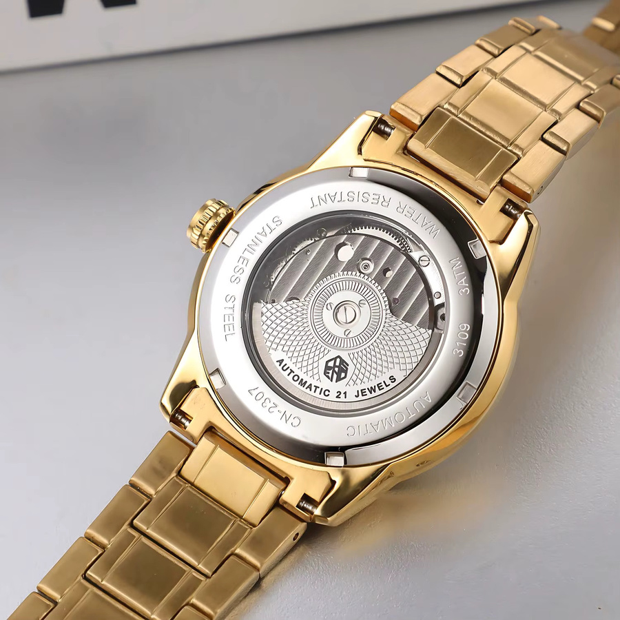 CASENO Armbanduhr, Automatik, Edelstahl, Bicolor, Unisex - Bild 2