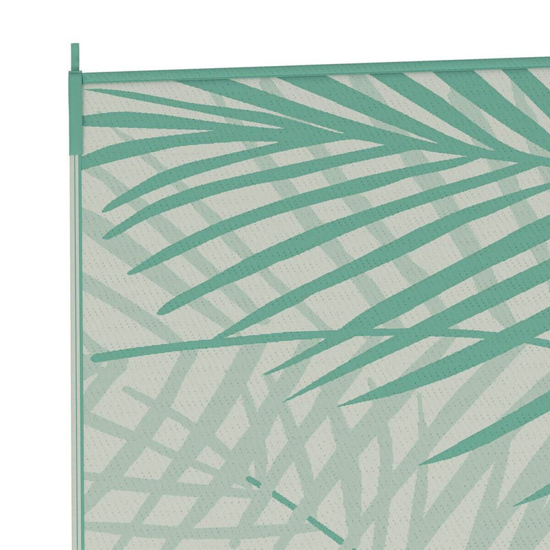 Outsunny Outdoor-Teppich mit Blumenmuster in Grün und Beige, wendbar und wasserabweisend, B/L: 274 x 365 cm - Bild 3